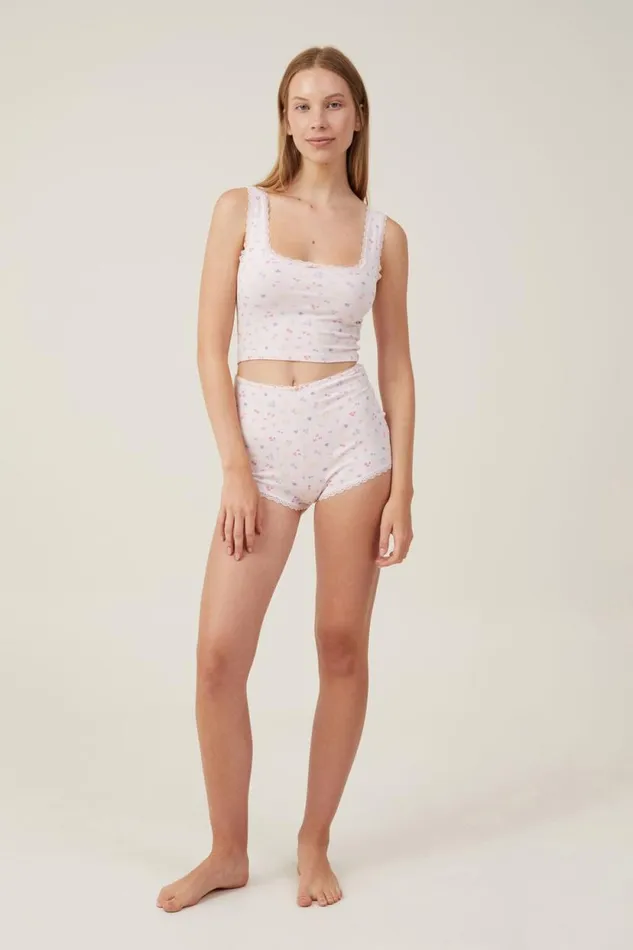 Rib Lace Short Maeve Disty Pink Women Cotton On Shorts