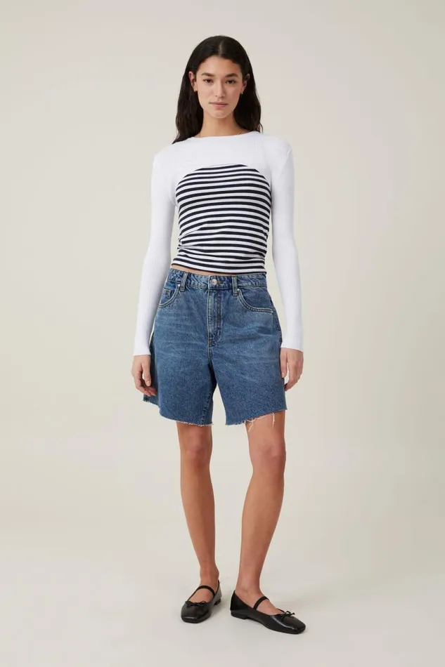 Rib Pullover Shrug White Women Cotton On Tops