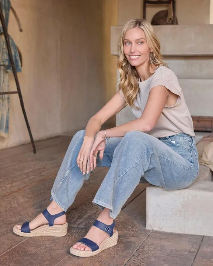 Riviera Strap Sandal Blue Womens Abeo Sandals