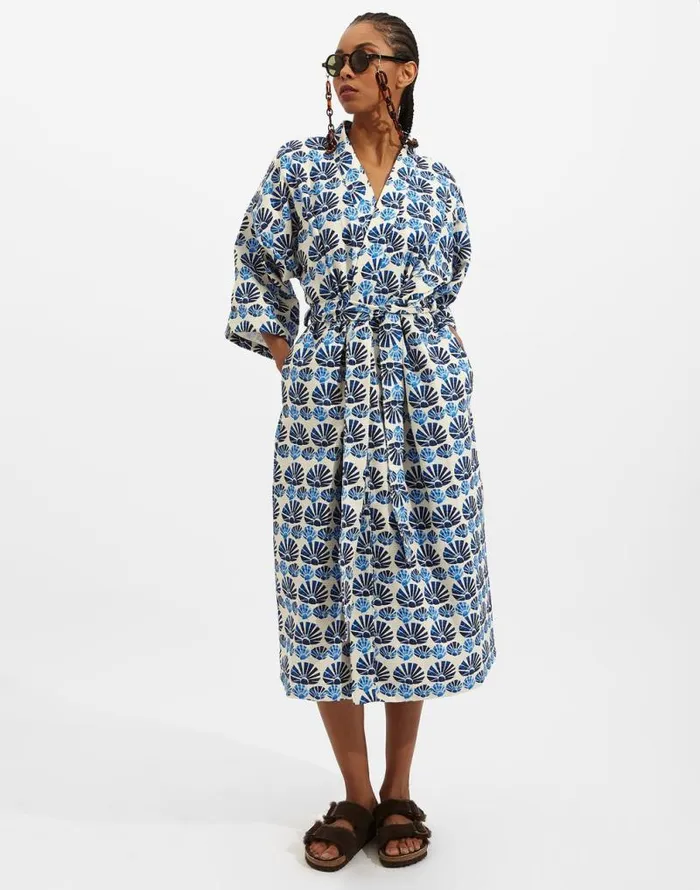 Robe Conchiglie White In Organic Cotton Women La Double J Loungewear