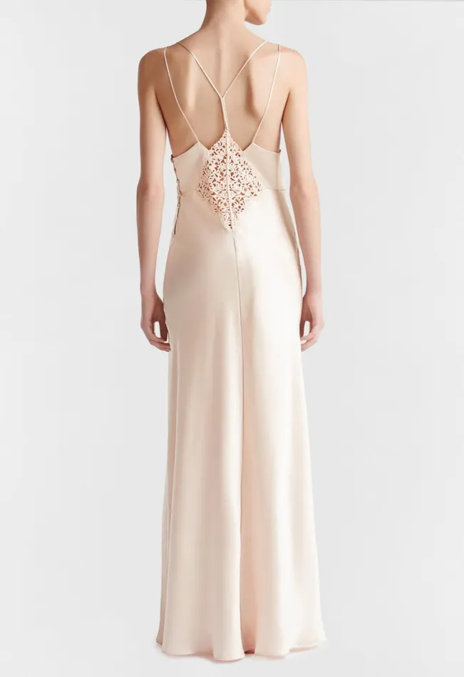 Rose Beige Long Night Dress Sleepwear La Perla Slips and Dresses