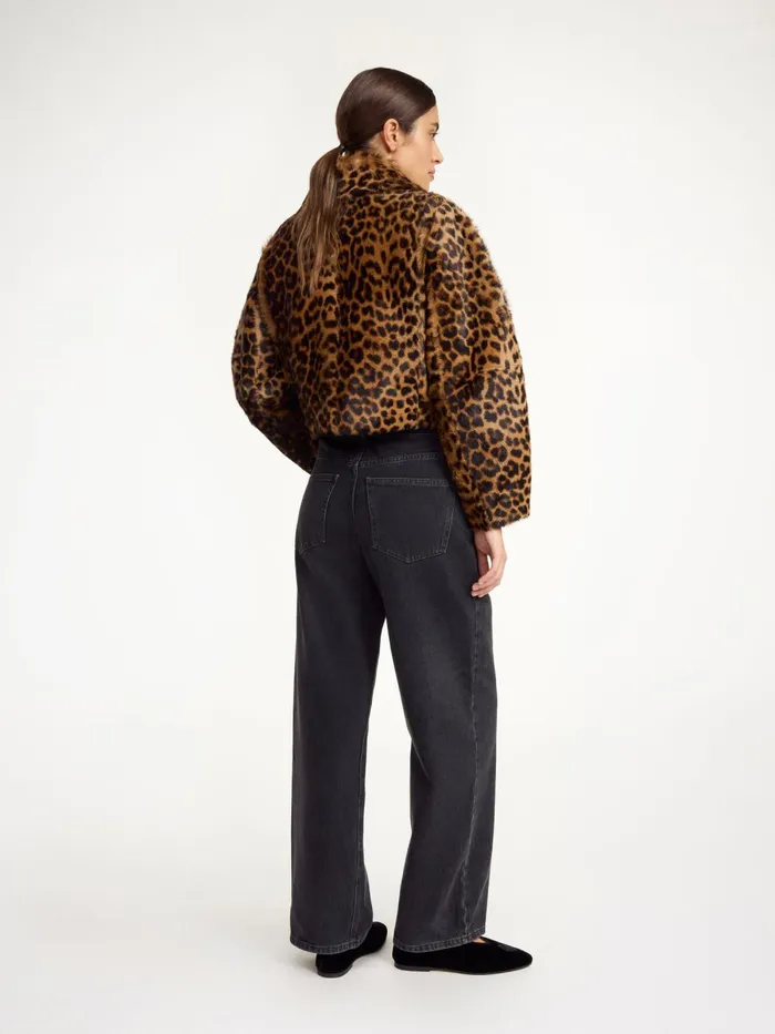 Rowani Lamb Leather Jacket Leopard Women By Malene Birger Coats and Jackets