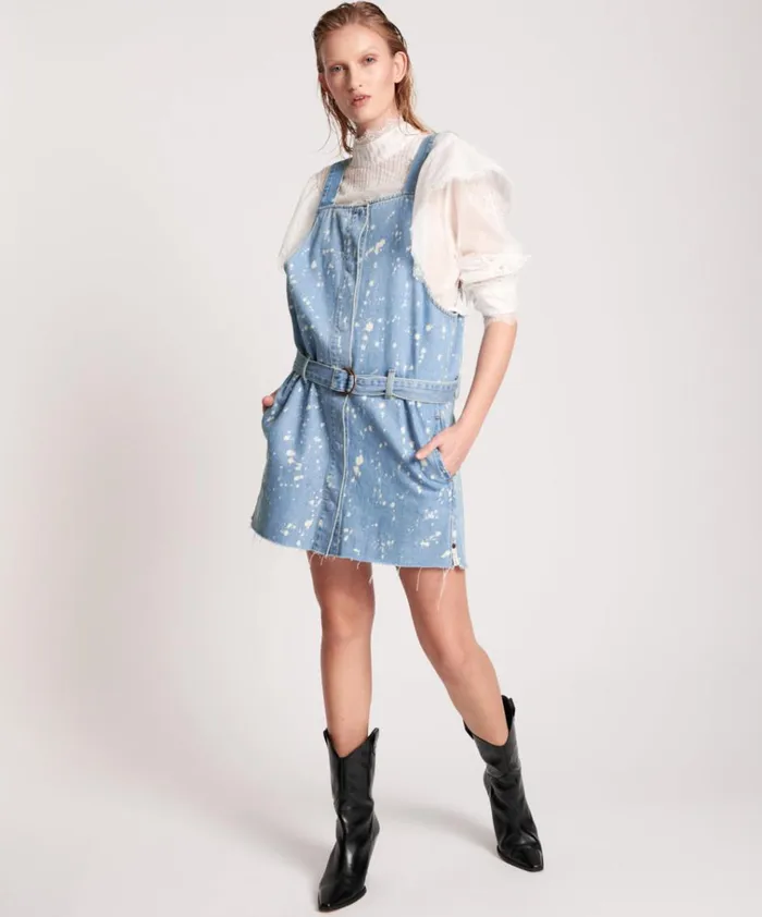 ROYAL SALT DENIM PINI DRESS Women One Teaspoon Midi and Maxi Dresses