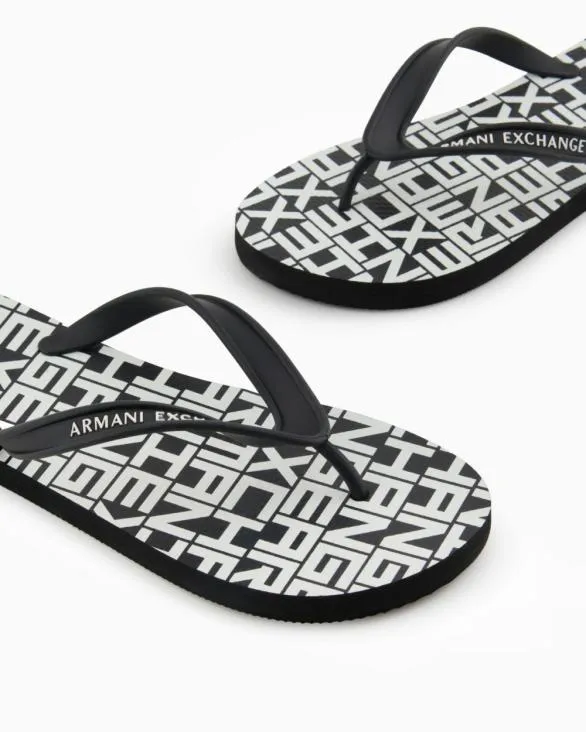 Rubber Flip Flops Black Men Armani Sandals Rubber Flip Flops Black Men Armani Sandals