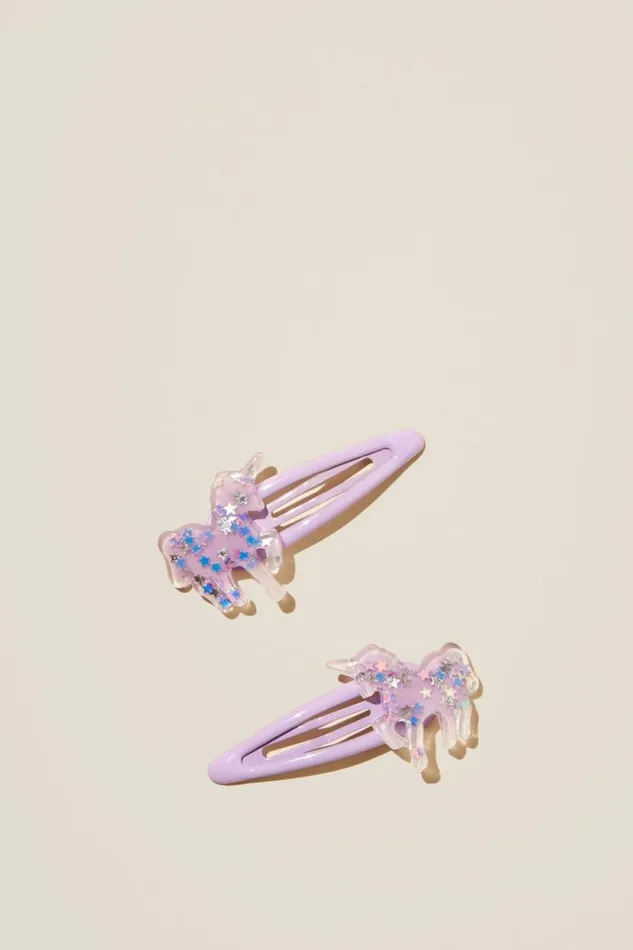 Sadie Snap Clips Lilac Dropglitter Unicorns Girls Cotton On Hair Accessories Sadie Snap Clips Lilac Dropglitter Unicorns Girls Cotton On Hair Accessories