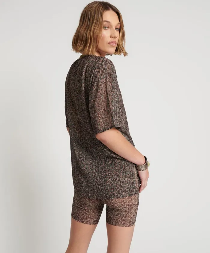 SAFARI CAMO MESH BIKE SHORTS Women One Teaspoon Bottoms SAFARI CAMO MESH BIKE SHORTS Women One Teaspoon Bottoms