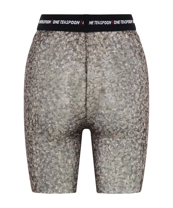 SAFARI CAMO MESH BIKE SHORTS Women One Teaspoon Bottoms SAFARI CAMO MESH BIKE SHORTS Women One Teaspoon Bottoms