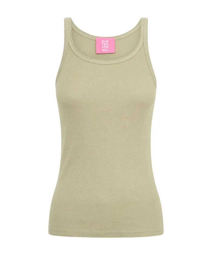 SAGE GREEN BAMBOO LOGO SINGLET Women One Teaspoon Tees and Tanks SAGE GREEN BAMBOO LOGO SINGLET Women One Teaspoon Tees and Tanks