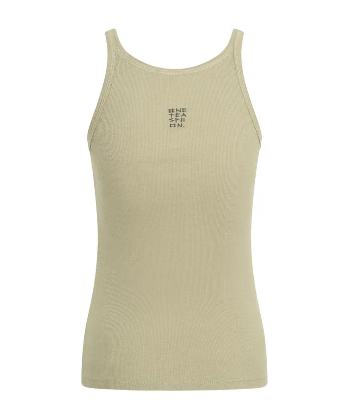 SAGE GREEN BAMBOO LOGO SINGLET Women One Teaspoon Tees and Tanks SAGE GREEN BAMBOO LOGO SINGLET Women One Teaspoon Tees and Tanks