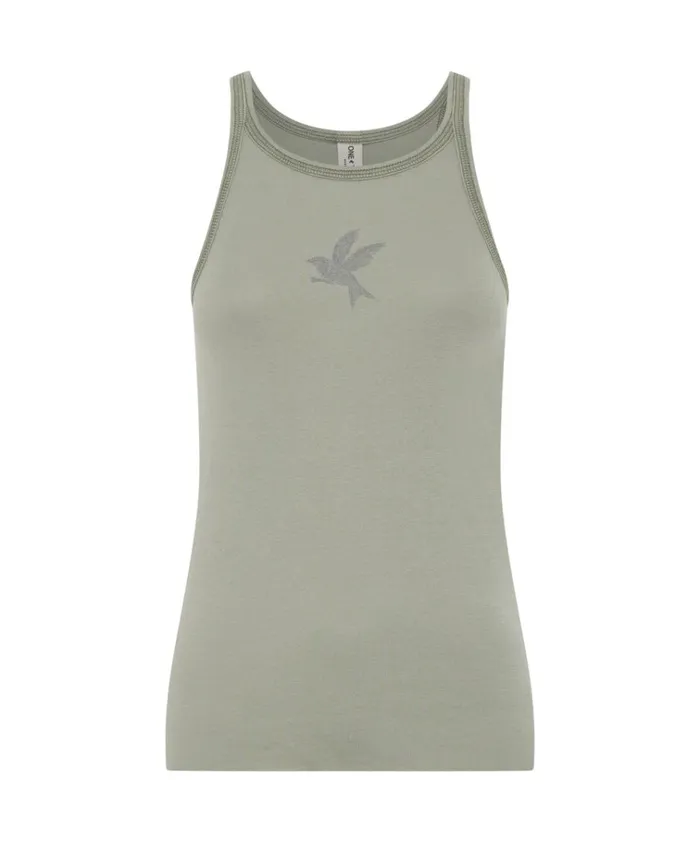 SAGE ONE TEASPOON FINE RIB SINGLET Women One Teaspoon Tees and Tanks SAGE ONE TEASPOON FINE RIB SINGLET Women One Teaspoon Tees and Tanks