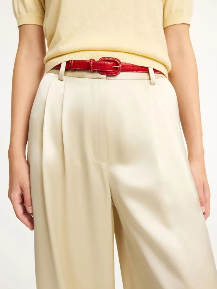 Salio Leather Belt Dark Chilli Women By Malene Birger Belts
