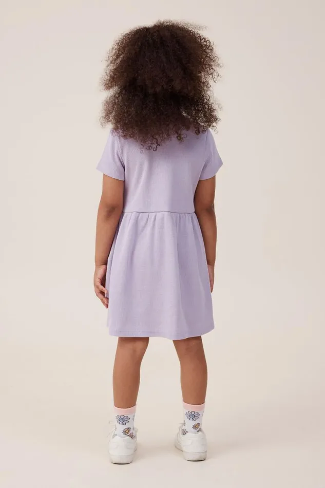Sally Button Front Short Sleeve Dress Lilac Drop Waffle Girls Cotton On Dresses Sally Button Front Short Sleeve Dress Lilac Drop Waffle Girls Cotton On Dresses