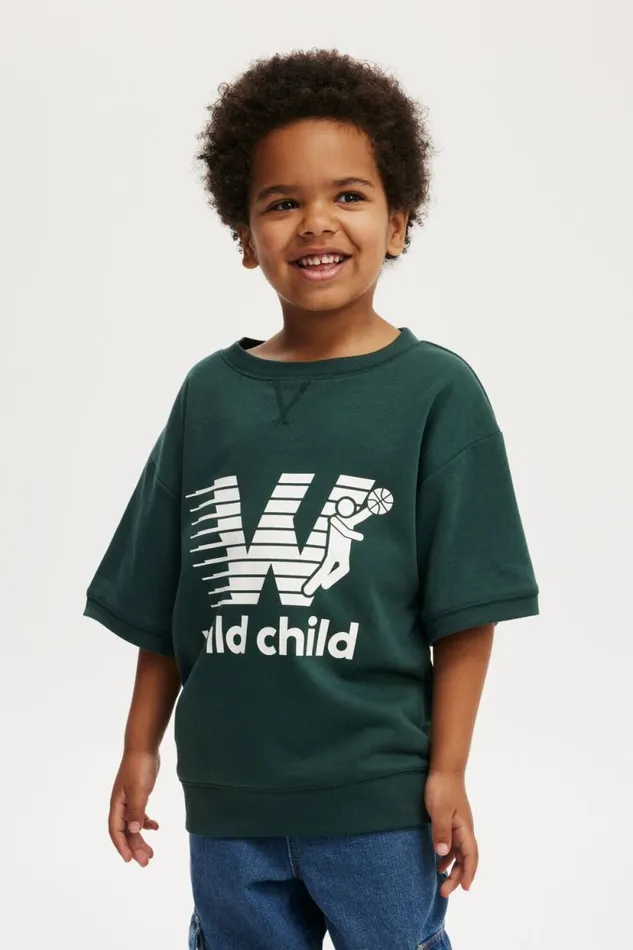 Sandy Short Sleeve Sports Crew Pine Tree Greenwild Child Boys Cotton On Sweatshirts and Sweatpants Sandy Short Sleeve Sports Crew Pine Tree Greenwild Child Boys Cotton On Sweatshirts and Sweatpants