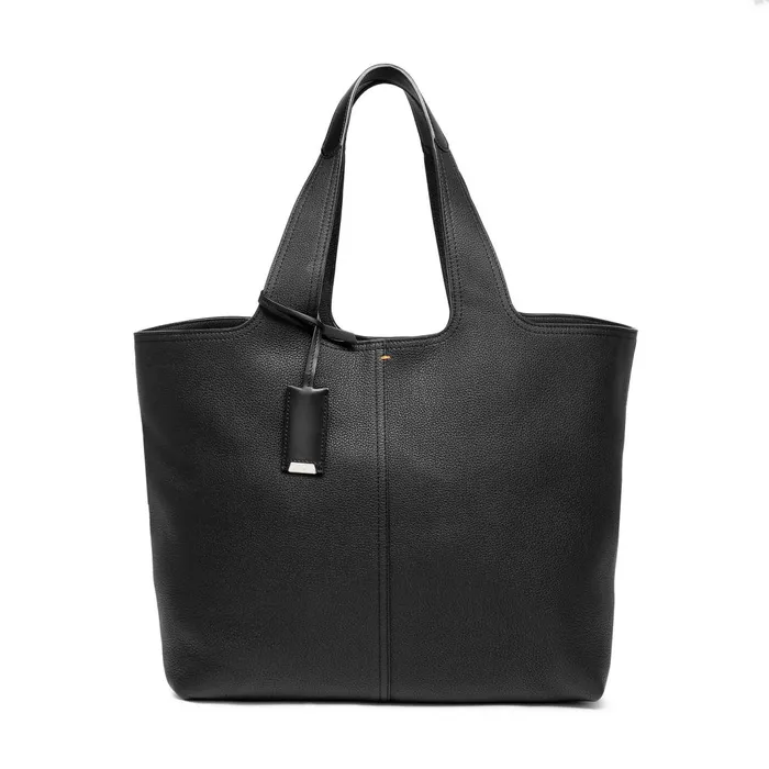 Santoni Black Tumbled Leather Shoulder Bag Women Bags