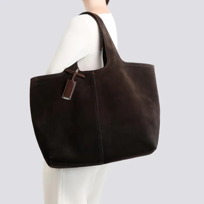 Santoni Dark Brown Suede Shoulder Bag Women Bags