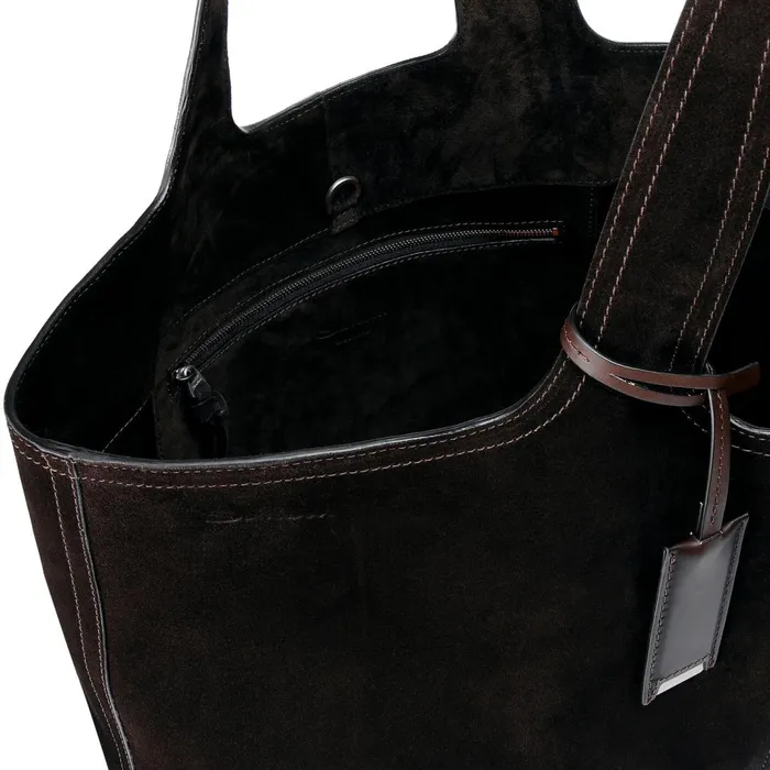 Santoni Dark Brown Suede Shoulder Bag Women Bags