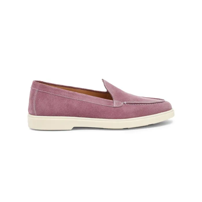 Santoni Purple Suede Loafer Women Loafers