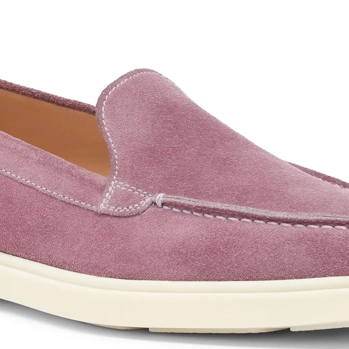 Santoni Purple Suede Loafer Women Loafers