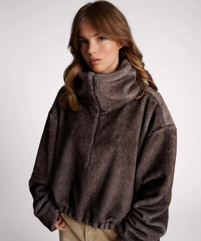 SAUVAGE FAUX FUR CROPPED PULLOVER JACKET Women One Teaspoon Jackets