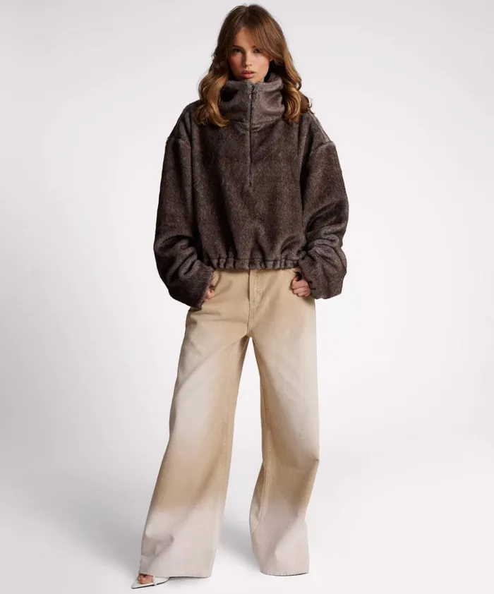 SAUVAGE FAUX FUR CROPPED PULLOVER JACKET Women One Teaspoon Jackets SAUVAGE FAUX FUR CROPPED PULLOVER JACKET Women One Teaspoon Jackets