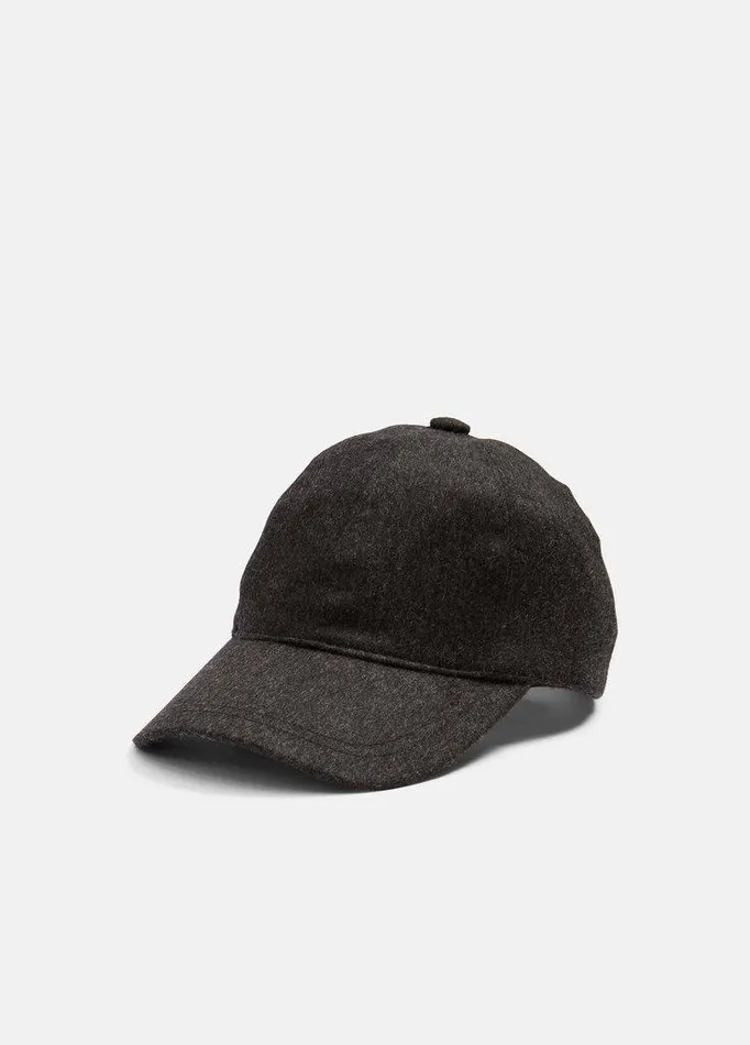 Scarves and Hats Men Vince Cashmere Baseball Cap Heather Charcoal