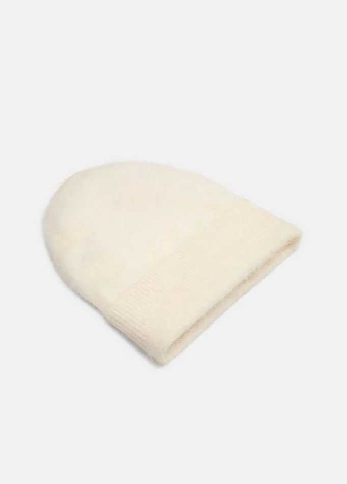 Scarves and Hats Women Vince Brushed Cashmere Beanie White Sand Scarves and Hats Women Vince Brushed Cashmere Beanie White Sand