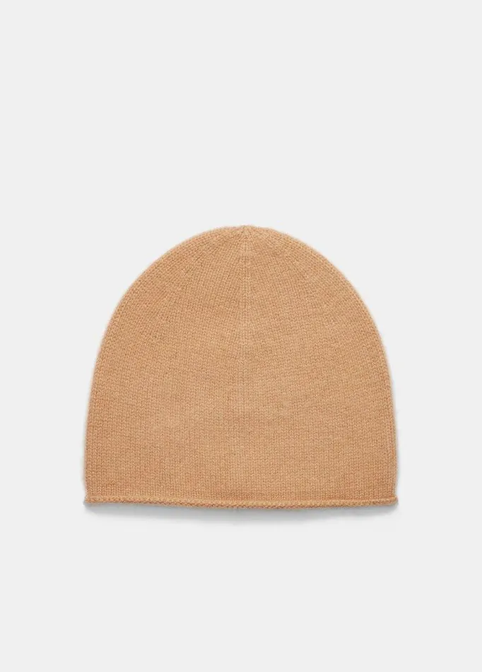 Scarves and Hats Women Vince Plush Cashmere RolledEdge Beanie Camel