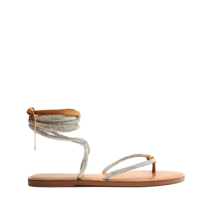 Schutz Shoes Flats Kittie Glam Sandal Beige 8211 Women