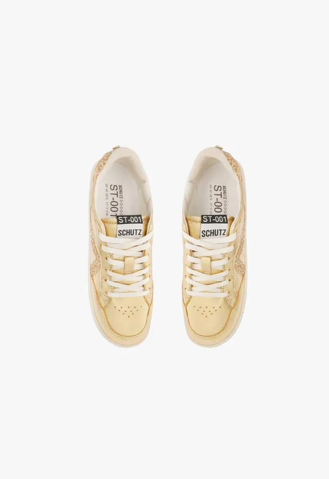 Schutz Shoes Sneakers ST001 Leather Sneaker Gold 8211 Women