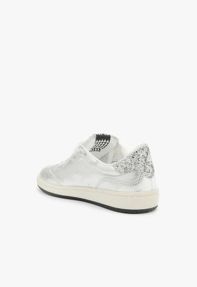 Schutz Shoes Sneakers ST001 Leather Sneaker Silver 8211 Women