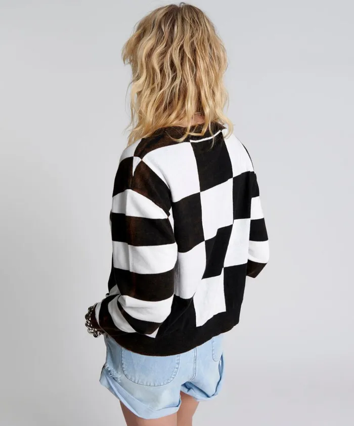 SCOREBOARD SMILEY KNIT SWEATER Women One Teaspoon Knitwear SCOREBOARD SMILEY KNIT SWEATER Women One Teaspoon Knitwear