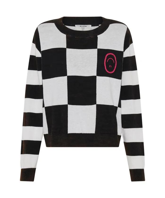 SCOREBOARD SMILEY KNIT SWEATER Women One Teaspoon Knitwear SCOREBOARD SMILEY KNIT SWEATER Women One Teaspoon Knitwear
