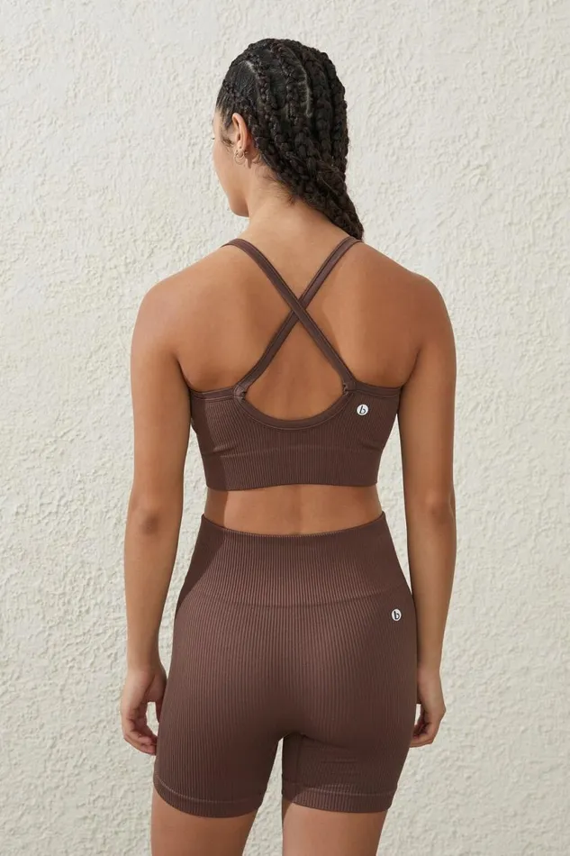 Seamless Rib Bike Short Deep Taupe Women Cotton On Shorts