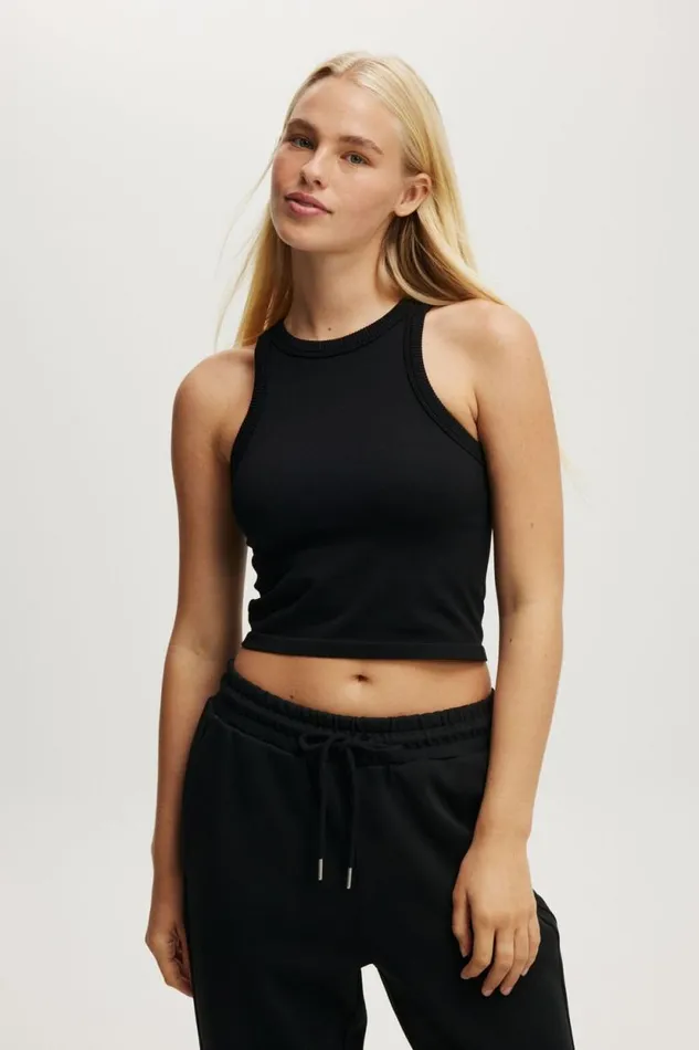 Seamless Ringer Tank Black Women Cotton On Tops
