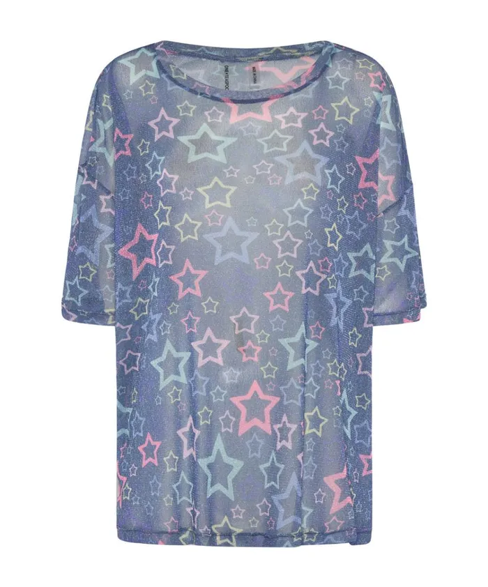 SENSORY STAR OVERSIZED MESH TEE Women One Teaspoon Tees and Tanks SENSORY STAR OVERSIZED MESH TEE Women One Teaspoon Tees and Tanks