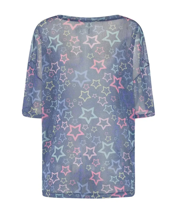 SENSORY STAR OVERSIZED MESH TEE Women One Teaspoon Tees and Tanks SENSORY STAR OVERSIZED MESH TEE Women One Teaspoon Tees and Tanks