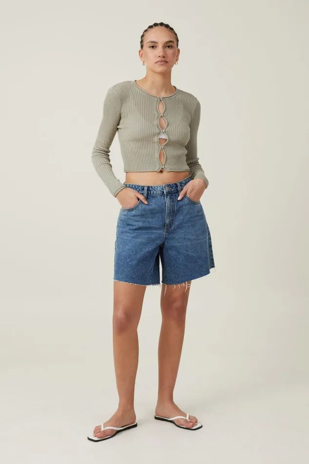 Sheer Rib Peekaboo Cardigan Desert Sage Women Cotton On Sweaters and Cardigans Sheer Rib Peekaboo Cardigan Desert Sage Women Cotton On Sweaters and Cardigans