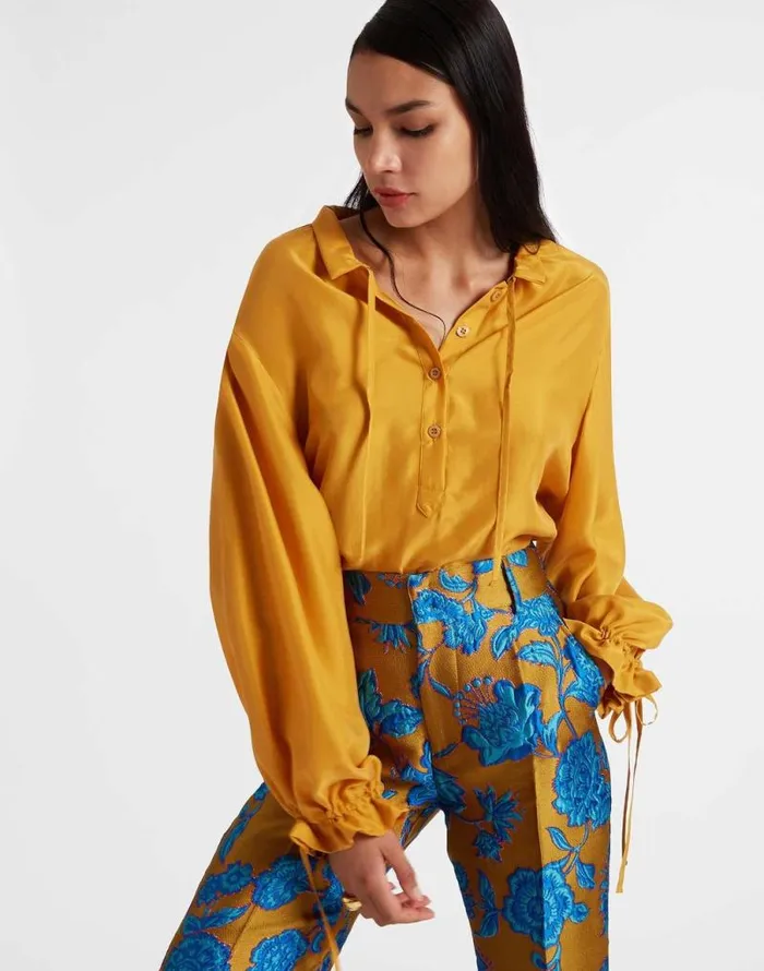 Shirt And Sassy Solid Gold Women La Double J Shirts and Tops