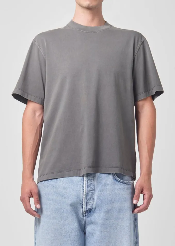 Shirts Men Agolde Asha Mock Neck Tee In Flint