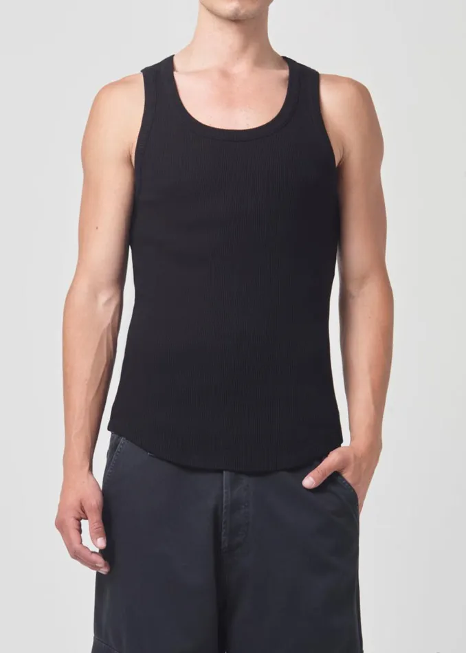 Shirts Men Agolde Morris Tank In Black