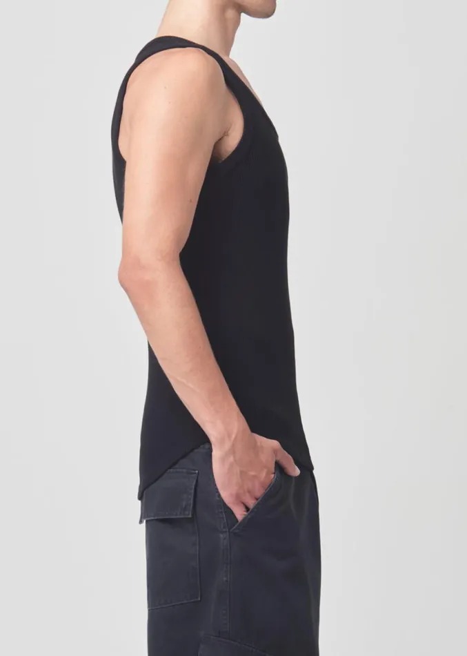 Shirts Men Agolde Morris Tank In Black
