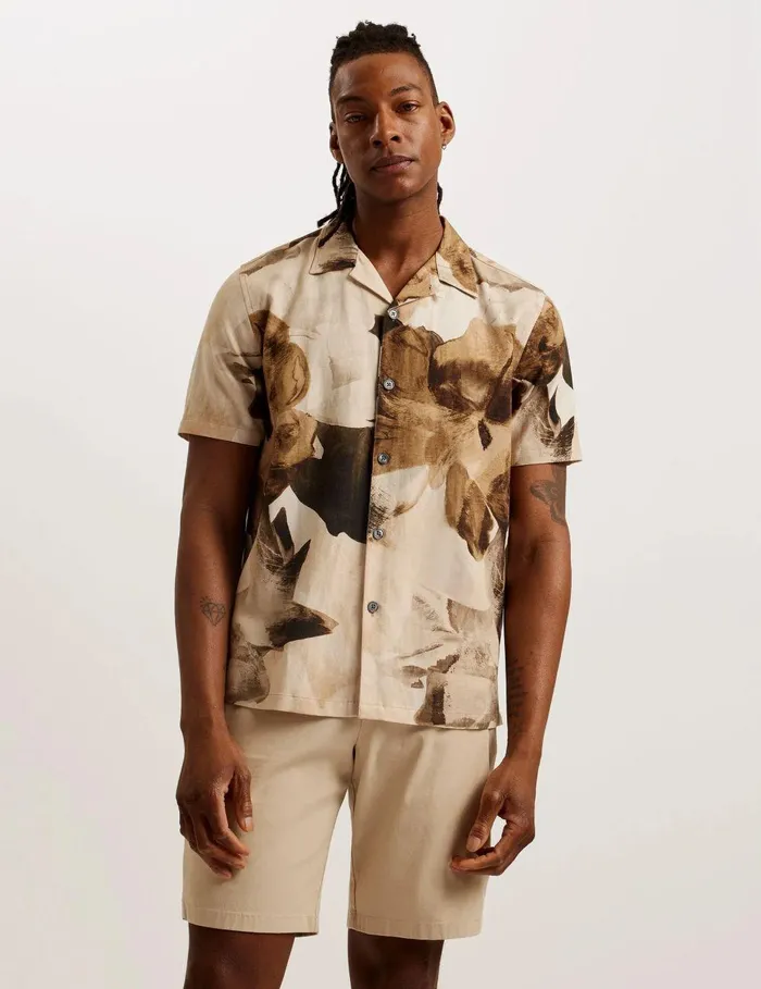 Shirts Men Ted Baker HENRIS Ecru