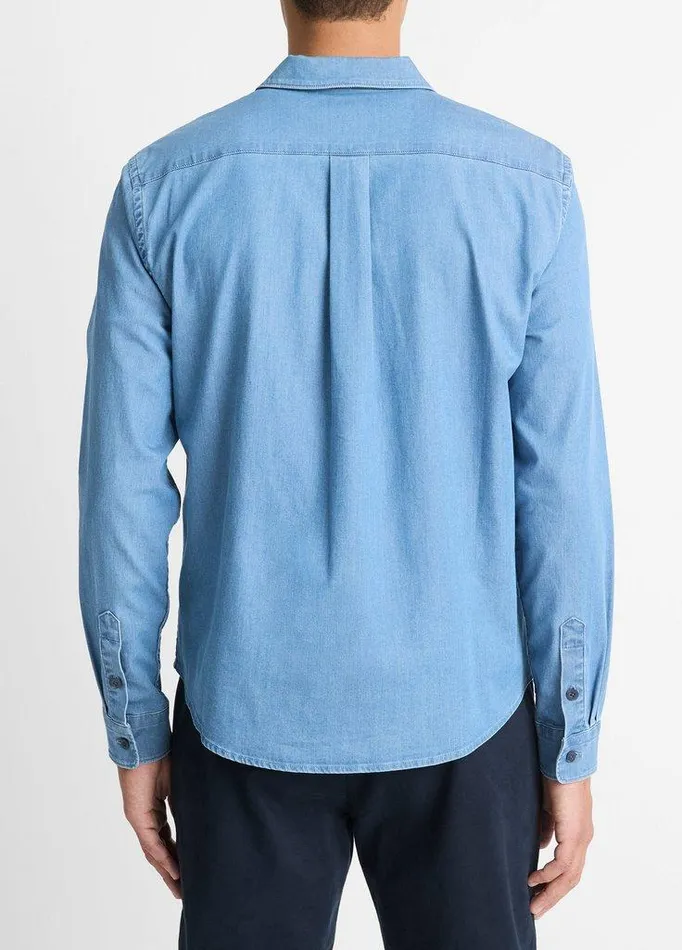 Shirts Men Vince Double PatchPocket Cotton Shirt Washed Waterfall Shirts Men Vince Double PatchPocket Cotton Shirt Washed Waterfall
