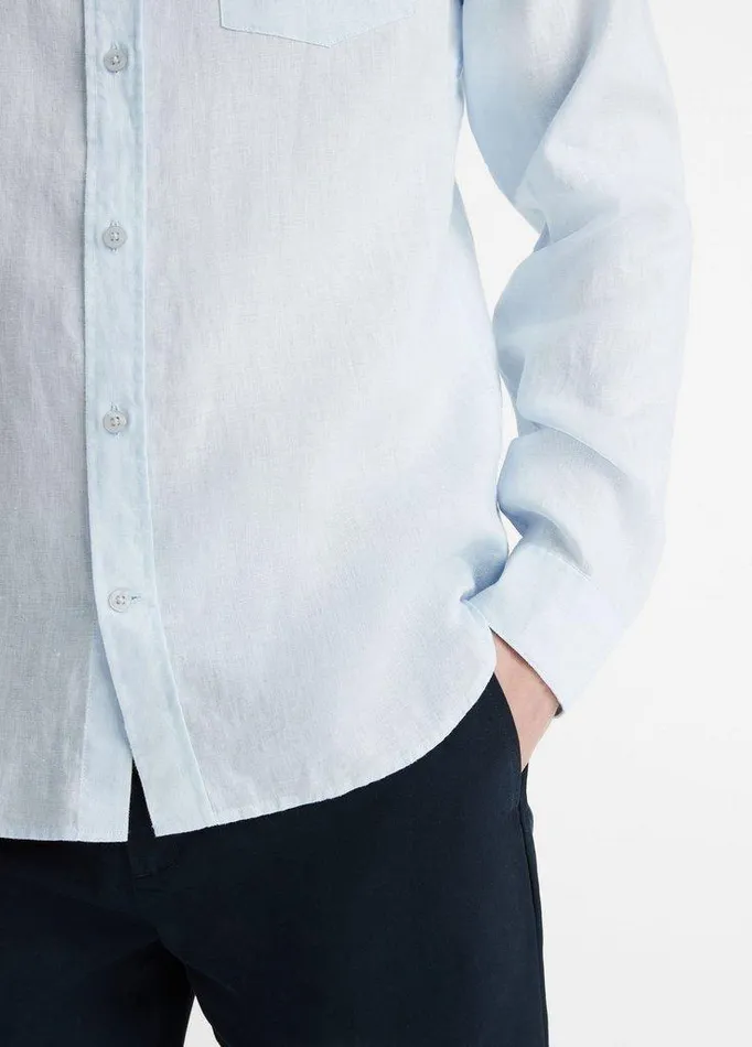 Shirts Men Vince Linen LongSleeve Shirt Glacier Shirts Men Vince Linen LongSleeve Shirt Glacier