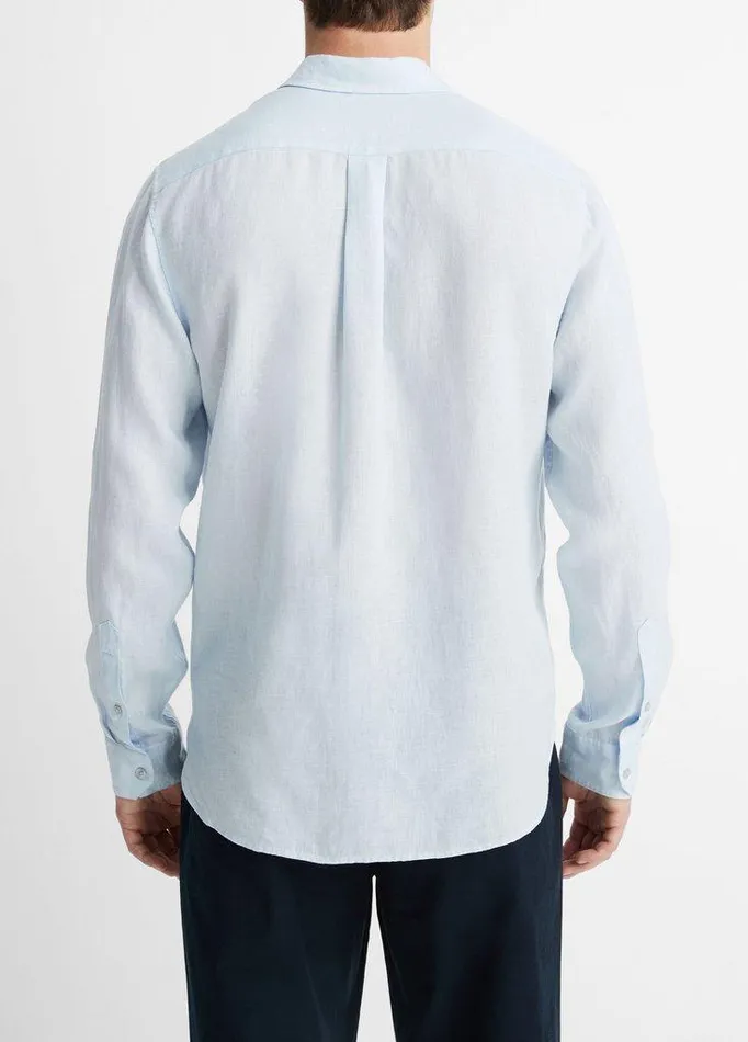 Shirts Men Vince Linen LongSleeve Shirt Glacier Shirts Men Vince Linen LongSleeve Shirt Glacier