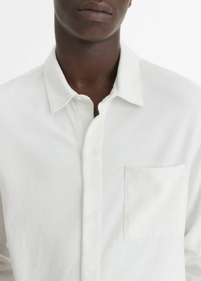 Shirts Men Vince Sueded Cotton Jersey ButtonFront Shirt Off White Shirts Men Vince Sueded Cotton Jersey ButtonFront Shirt Off White