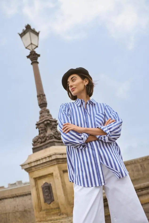 Shirts Women CULTURE CUregina Shirt Bluewhite Stripe