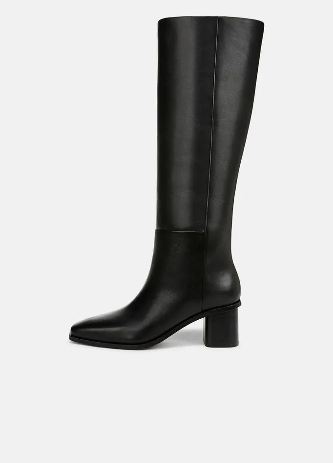Shoes Women Vince Gerrie Leather Knee Boot Black