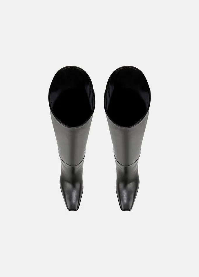 Shoes Women Vince Gerrie Leather Knee Boot Black Shoes Women Vince Gerrie Leather Knee Boot Black