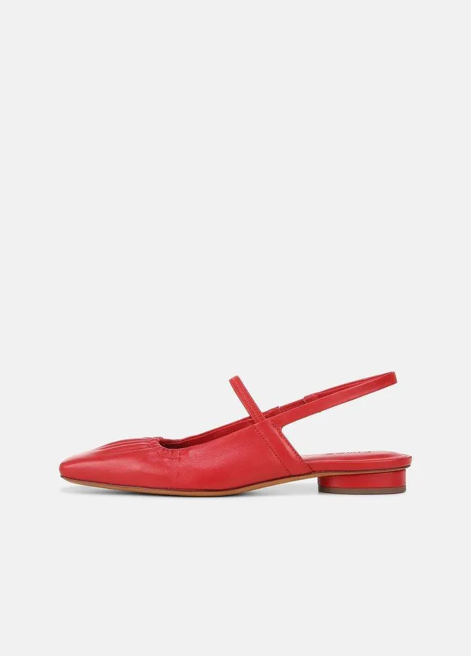Shoes Women Vince Venice Leather Slingback Flat Crimson